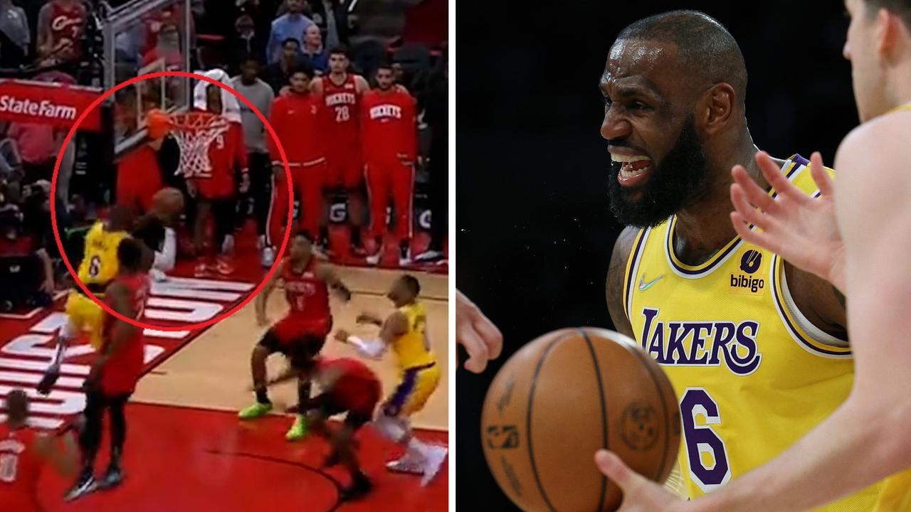 LeBron James passed away a game-winning lay-up as the Lakers fell to the lowly Rockets.