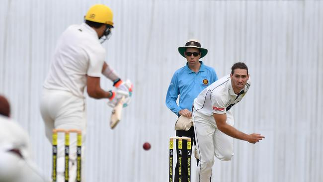 Ipswich bowler Adam Smith Ipswich Vs Wests Saturday December 3, 2022. Picture, John Gass