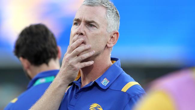 Eagles coach Adam Simpson has 13 players missing through Covid protocols.