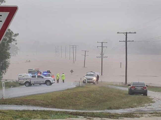 Roads inundated in Grantham. Picture: Facebook