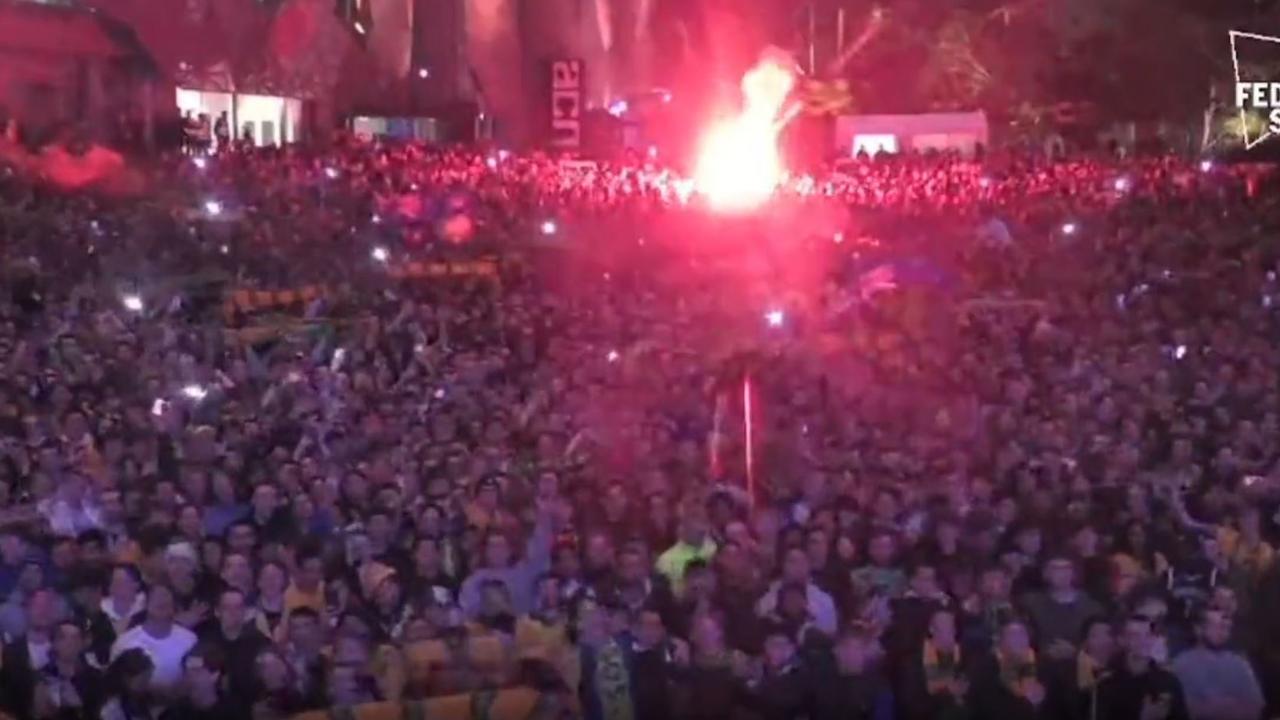 Federation Square was packed out at 2am on a Thursday morning. Picture: Supplied