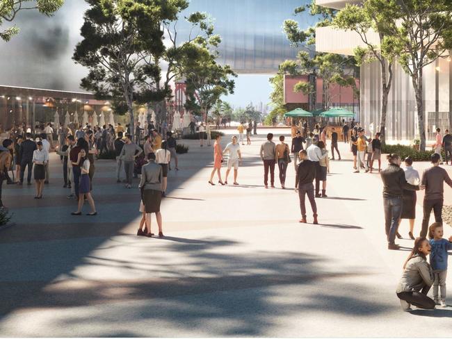 Renders of the $100 million town centre to be constructed at Sunbury South