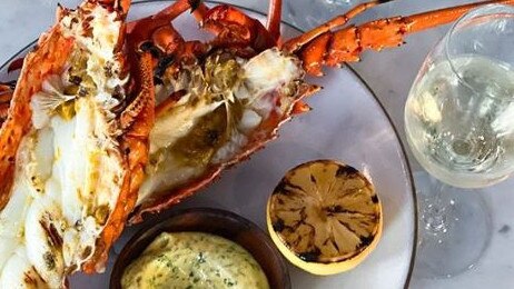 Share a whole grilled lobster and a bottle (or a half) of Ruinart blanc de blancs at Hotel Centennial. Picture: Instagram