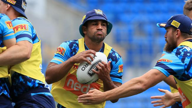 Tyrone Peachey and the Titans team train at CBus Stadium in Robina. Pics Adam Head