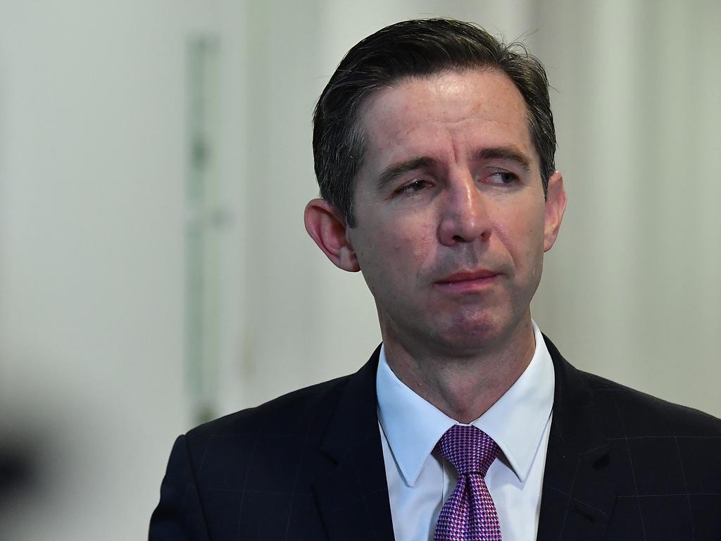 Senator Simon Birmingham said staff were reviewing the footage. Photo: Sam Mooy/Getty Images