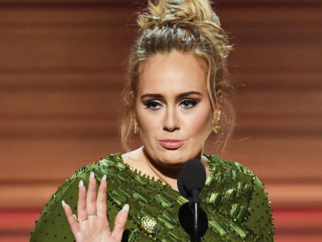 Adele apologised during her ‘Song of the Year’ speech - which was then cut off. Picture; Kevin Winter/Getty Images for NARAS