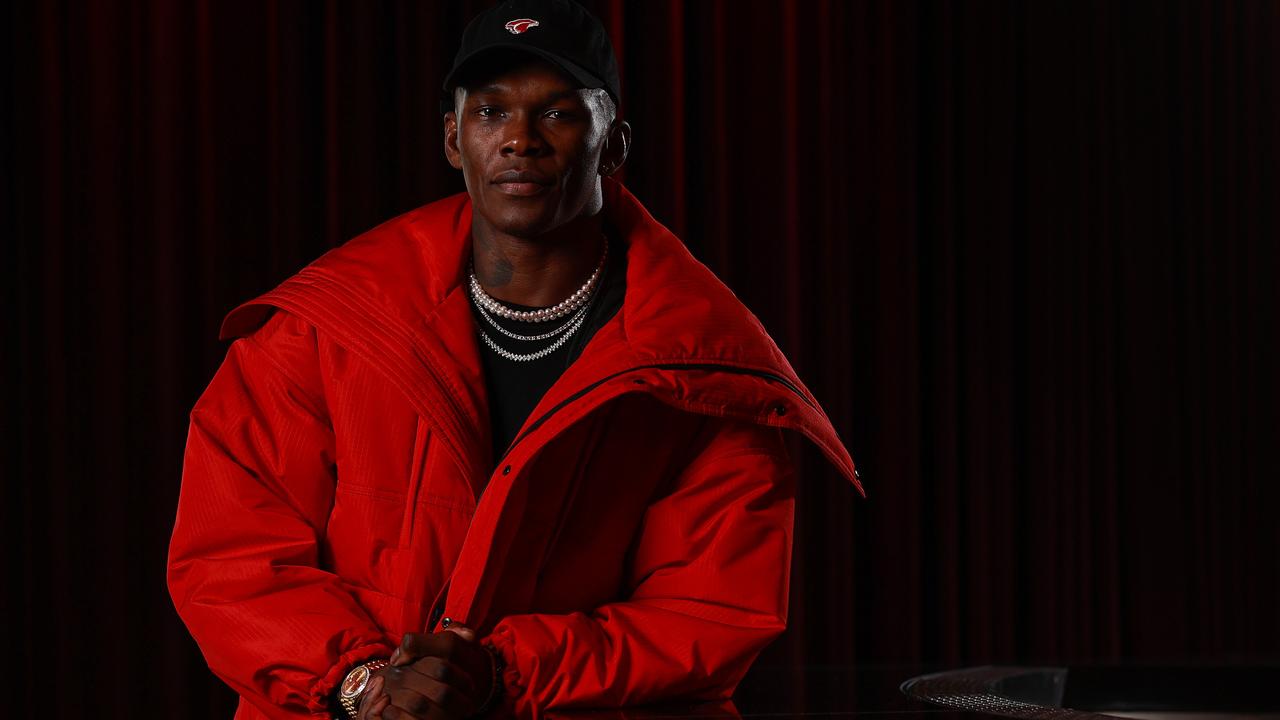 Israel Adesanya, at The Star, Sydney ahead of his fight at UFC 276 in Las Vegas on Sunday week. Picture: Justin Lloyd.