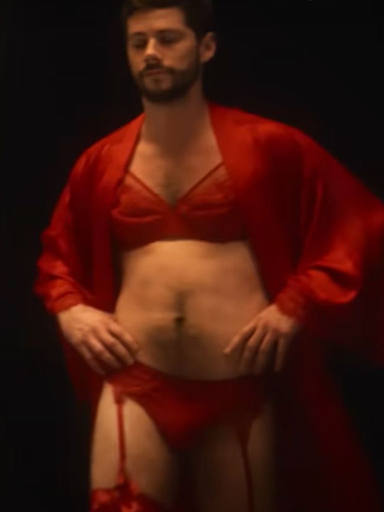 O'Brien is seen in the trailer in nothing but racy lingerie.