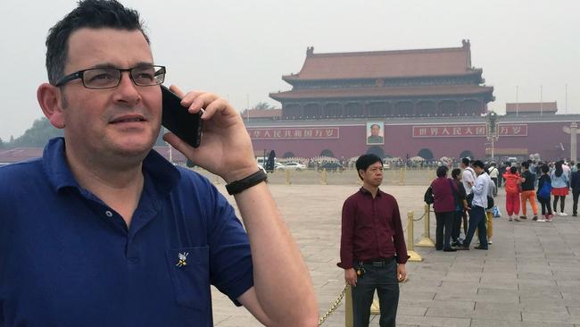 Premier Daniel Andrews at Tiananmen Square in Beijing.