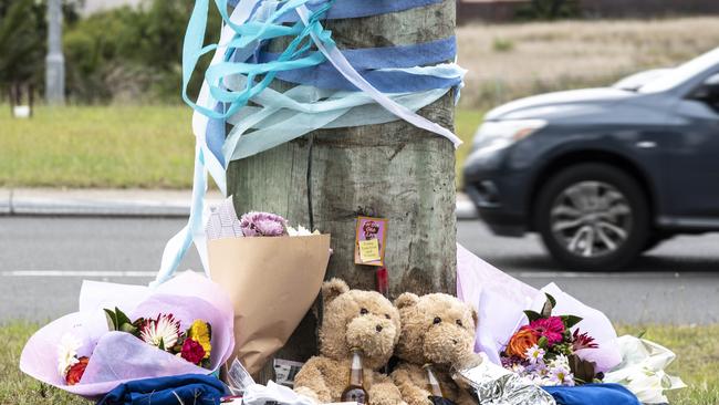 Friends of the teens left teddy bears at the scene. Picture: Monique Harmer