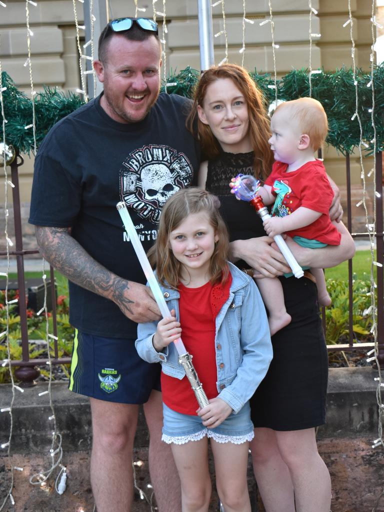 Keith Trezise, Olivia Welsh, Sarah Manley and Kingsley Trezise at the CBD Christmas Fair in Rockhampton on December 3, 2022.