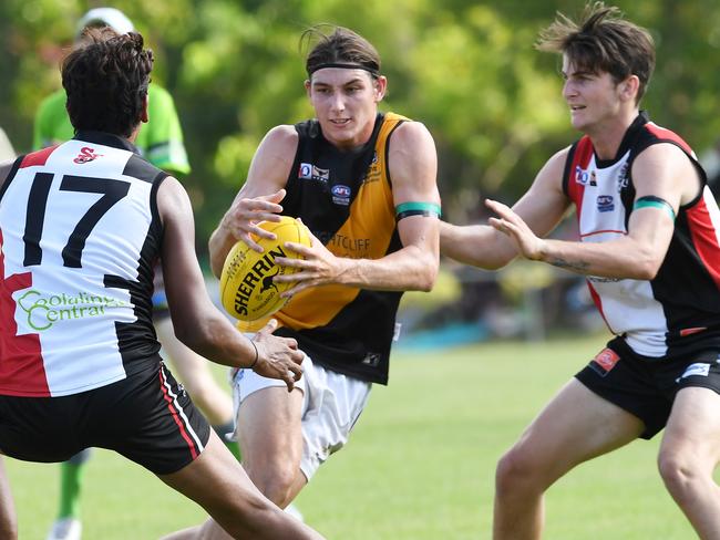 Southern Districts   no  17  James Bell. v Nightcliff    no 18 Harry Williams.   Premier League. Pic Katrina Bridgeford.