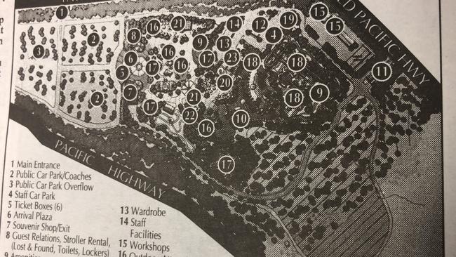 A map of the proposed park in 1999.