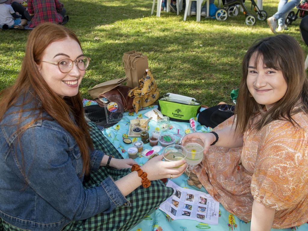 Madeleine Kelly and Samantha Fitzgerald at the Hampton food festival. Sunday, June 26, 2022. Picture: Nev Madsen.