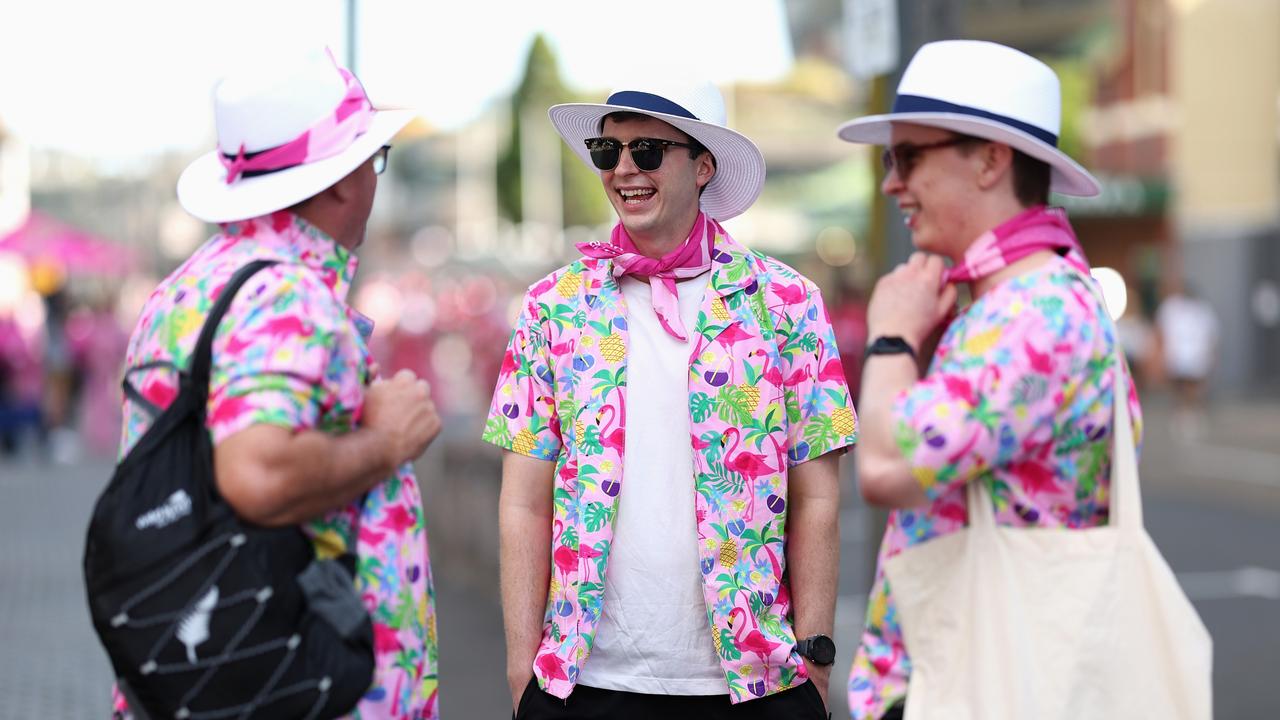 Spectators are seen wearing pink during Jane McGrath Day. Picture: Getty Images