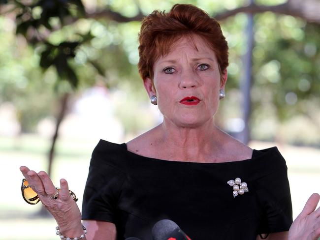 Pauline Hanson wants changes made to Australia’s citizenship test. Picture: Colin Murty The Australian