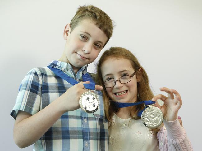 Medal winners brother and sister Hayden and Stephanie Rujak. Picture: David Caird