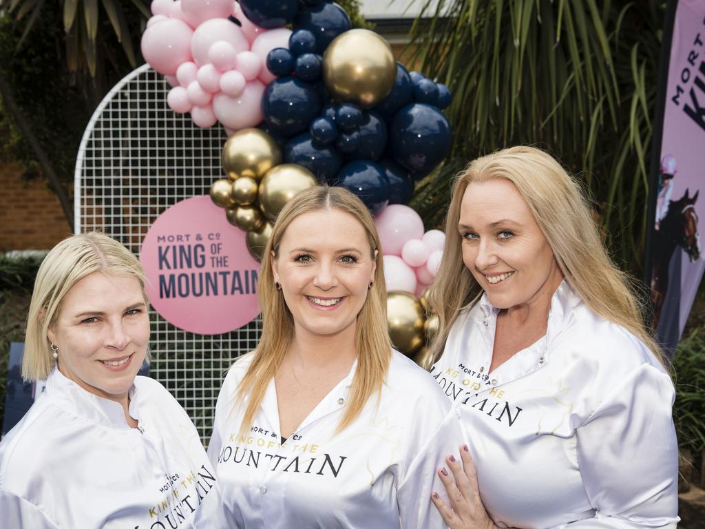 Promoting Mort and Co King of the Mountain are (from left) Samanthan Krisanski, Christine James and Lucy Watson. Picture: Kevin Farmer