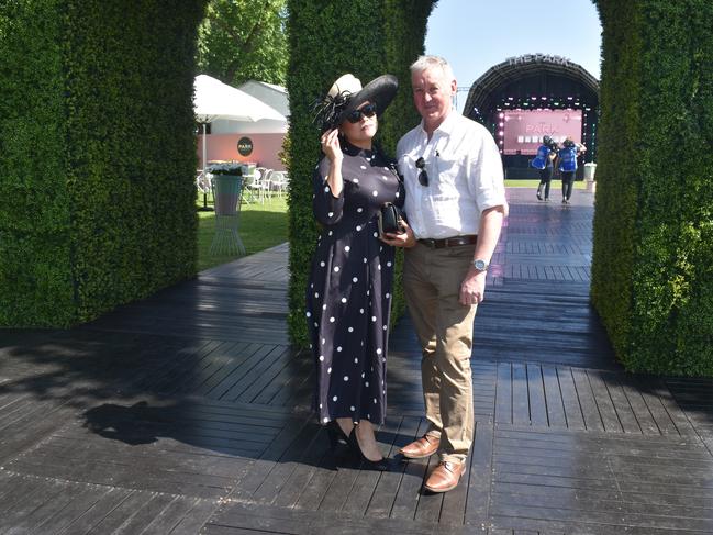 Guests in striking racewear at Penfolds Derby Day at the Flemington Racecourse on Saturday, November 02, 2024: