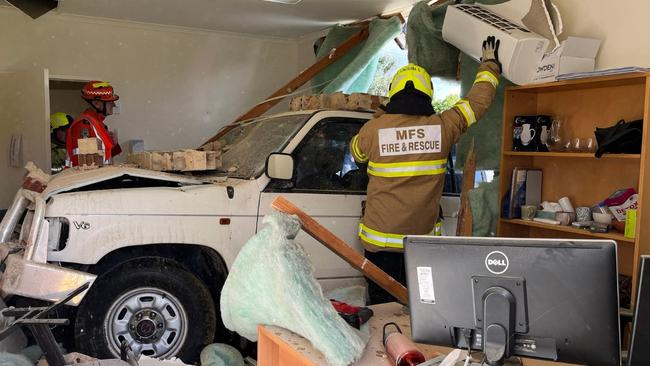 A car has gone through the wall at South Coast District Hospital. Picture: ABC / Caroline Horn