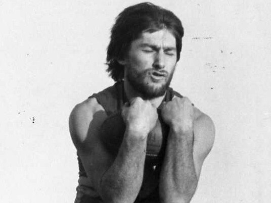 West Torrens football player Robert (Bob) Enright takes a mark at training 27 Jul 1982. (Pic by staff photographer John Burdett)