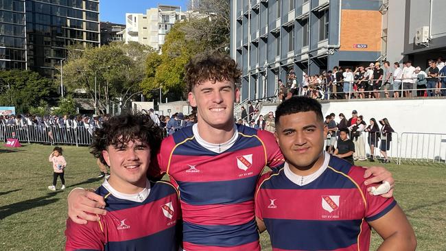 BSHS captain Jakeb Horne, winger Bailey Trew and prop Moses Manu.