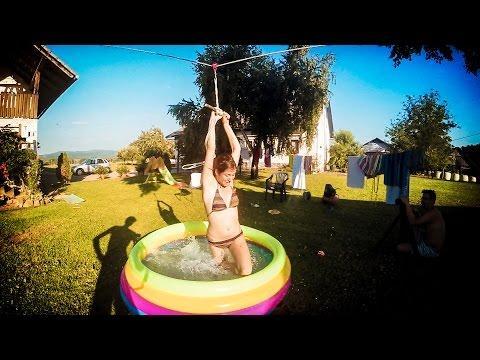 BIZARRE:    Awesome Backyard Zipline Leads Into Tiny Pool   July 10