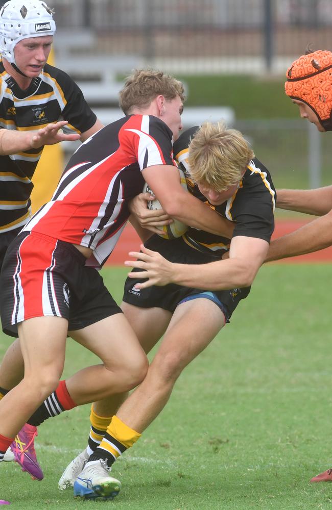 QLD Rugby Union State Championships (17-18 years boys) at the Townsville Sports Precinct. Saturday May 24. Wide Bay against Capricorn. Picture: Evan Morgan