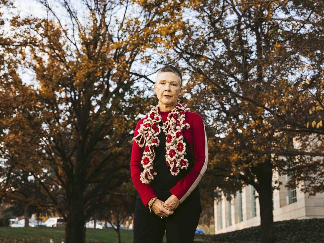 Karen Bird stands at the site at the Australian Memorial where a sculpture will be built to commemorate the veterans who took their own lives after returning home from war. Picture: Jamila Toderas