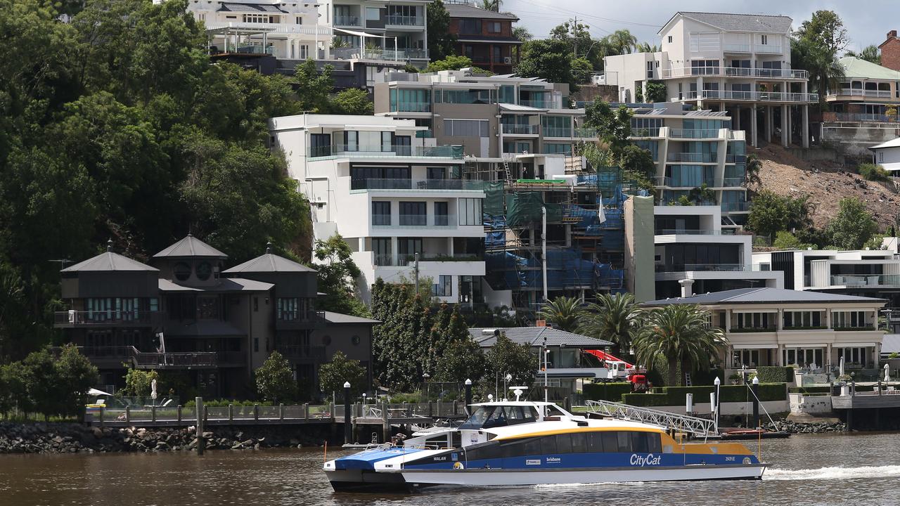 Mansions along the river in Hawthorne, Brisbane.