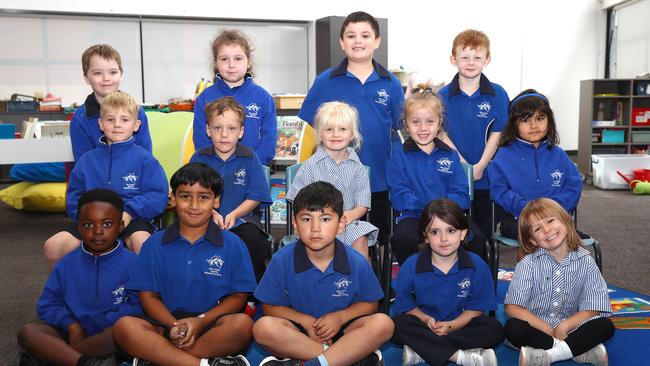 Bell Park North Primary Foundation R front Gedeon Baguma, Rajveer Chauhan, Arash Nazari, Emilia Andrews-Whiting, and Bella McKenzie. Middle Theo Miller, Kayden Hillman, Charlotte Storm, Savannha McLaren and Helia Norouzi. Back Noah Kelly, Lilah Dagg, Ezra Gysbers, and Levi Fedley. Picture: Alison Wynd