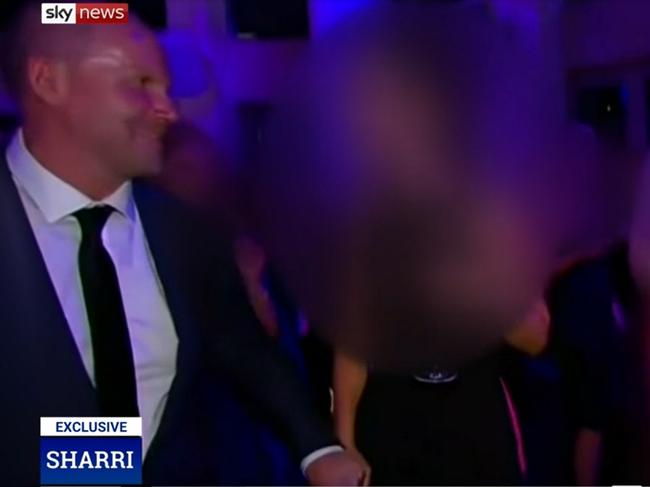 Video from the 2018 Logies after-party appears to show Darren Wick grasping the hand of a Nine presenter. Picture: Sky News