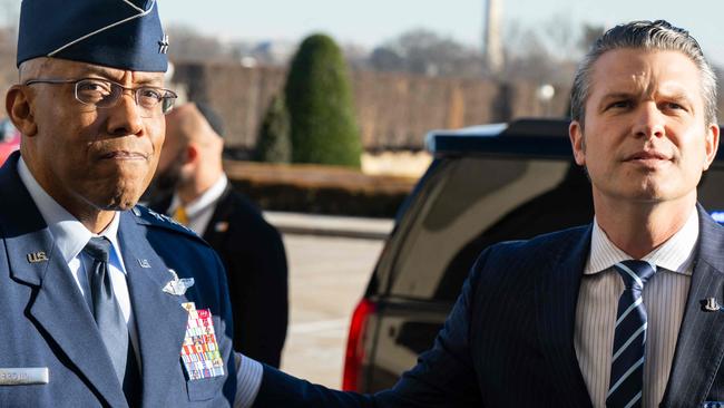 General Charles Q. Brown with Defence Secretary Pete Hegseth. Picture: Saul Loeb/AFP