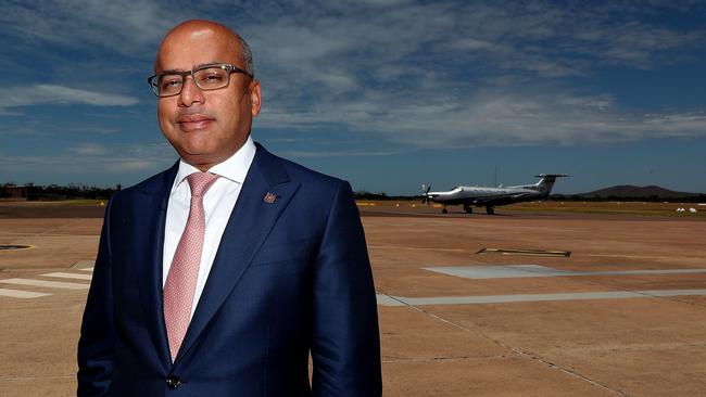 Whyalla Steelworks owner Sanjeev Gupta at Whyalla Airport. Picture: Dylan Coker