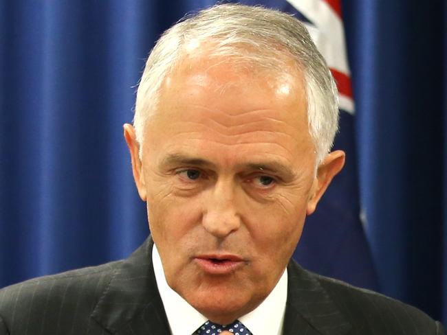 Federal Election 2016 1/6/16: Day 24 of the Federal Election campaign. Prime Minister Malcolm Turnbull with Treasurer Scott Morrison, holds a press conf. In the Commonwealth Parliamentary, offices Brisbane . Pic Lyndon Mechielsen/News Corp.