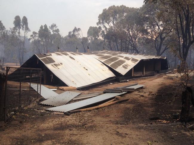 Shane Hogarth and Gianna Kalc's partially built home at Chiltern was destroyed by bushfire in 2015.