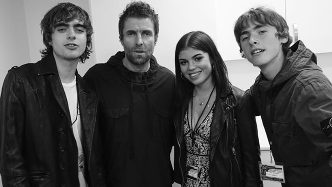 Left to right: Lennon Gallagher, Liam Gallagher, Molly Moorish and Gene Gallagher. Picture: Instagram