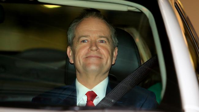 Bill Shorten leaves the Royal Commission into Trade Union Governance and Corruption. Picture: Adam Taylor