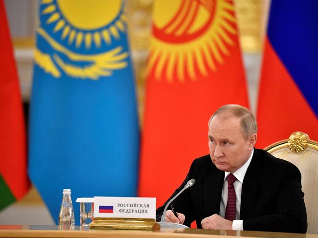 Russian President Vladimir Putin attends a meeting of the leaders of the Collective Security Treaty Organisation (CSTO) member states at the Kremlin. Picture: AFP