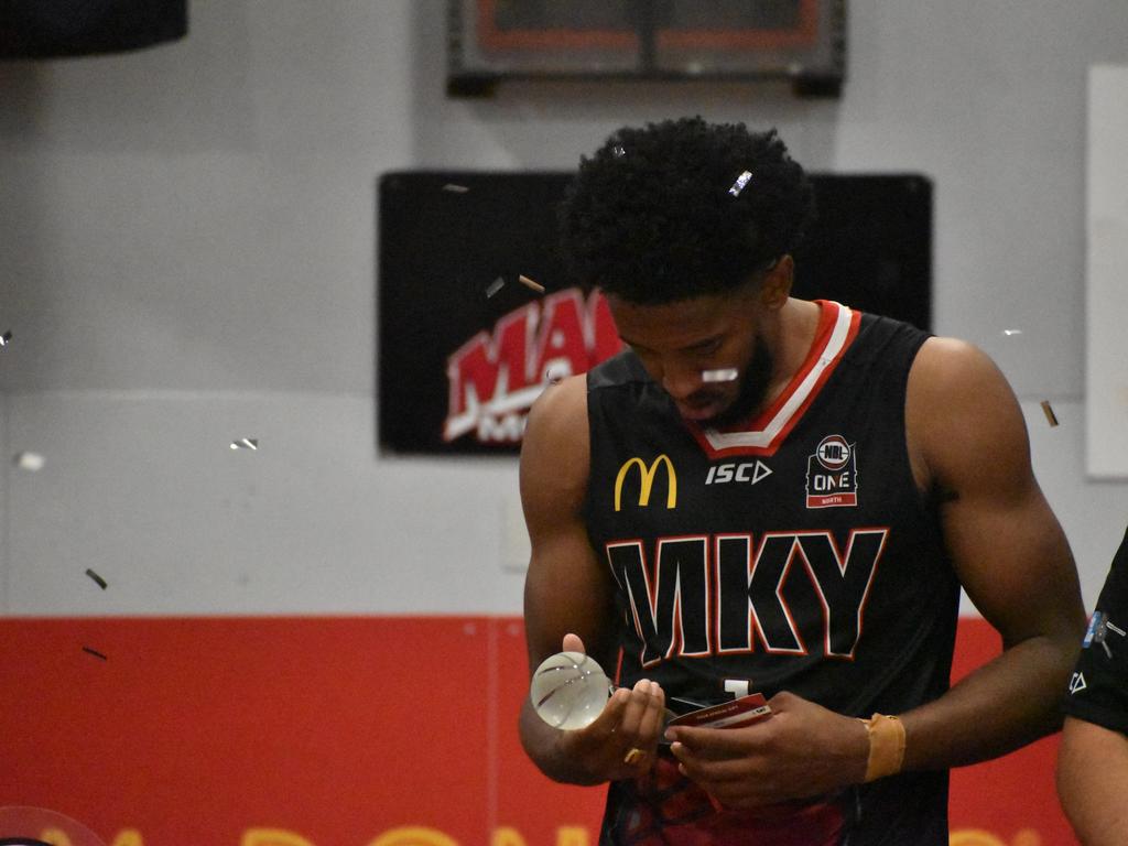 Jerron Jamerson after winning NBL1 North finals MVP for the Mackay Meteors, September 11, 2021. Picture: Matthew Forrest