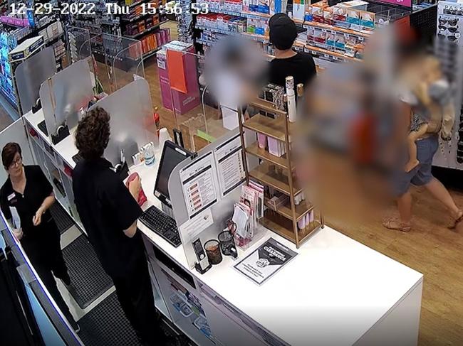 Mackay police released CCTV footage of the family of a two-year-old girl who was pronounced dead hours later, begging members of the public who were at United Chemist or Coles in Andergrove between 3.50 and 4pm on Thursday, December 29 to come forward. Photo: Contributed