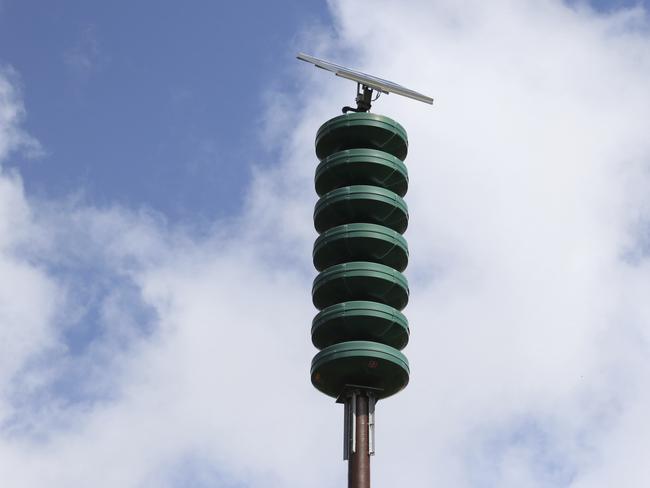 Hawaii’s civil defence warning devices, which sounds an alert siren during natural disasters, were also sounded. The department couldn’t say who authorised that. Picture: Caleb Jones/AP Photo