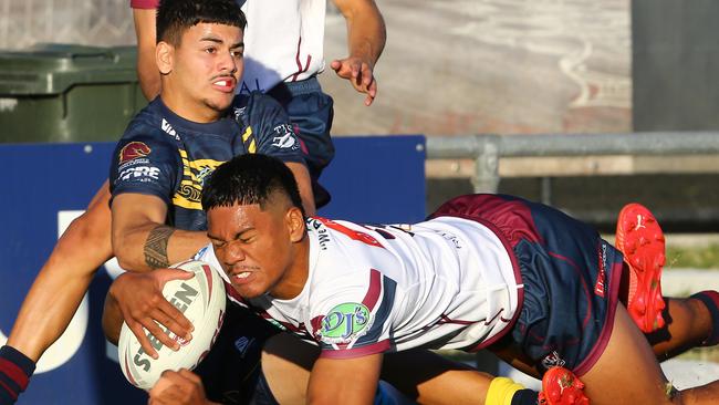 Langer Trophy Mabel Park SHS v Ipswich SHS (white shirt) L Nonu Coorparoo Thursday 13th July 2023 Picture David Clark