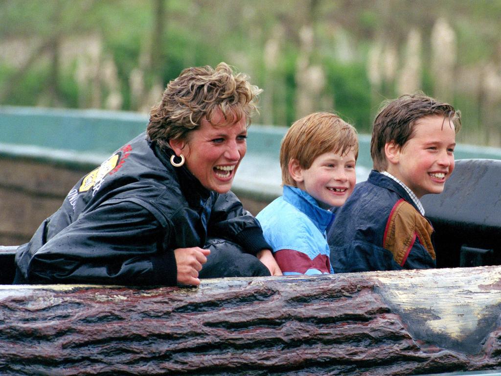 Diana with William and Harry before her death. Picture: Julian Parker/UK Press via Getty Images