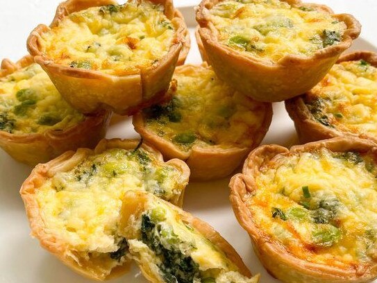 These mini 'coronation' quiches are delicious.