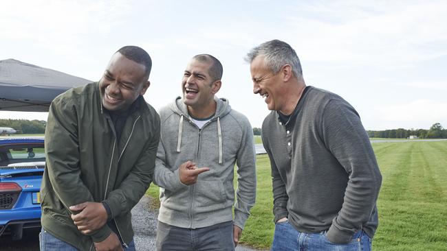 Top Gear with Matt LeBlanc, Rory Reid and Chris Harris.