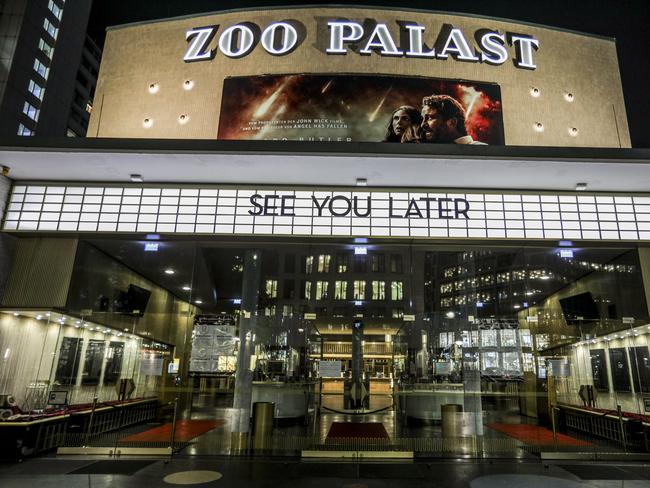 A cinema in Berlin as the city goes into lockdown. Picture: Getty Images