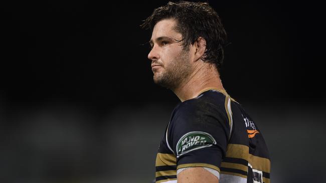 Sam Carter of the Brumbies reacts after loosing the Round 10 Super Rugby match between the ACT Brumbies and the Blues at GIO Stadium in Canberra, Sunday, April 30, 2017. (AAP Image/Lukas Coch) NO ARCHIVING, EDITORIAL USE ONLY