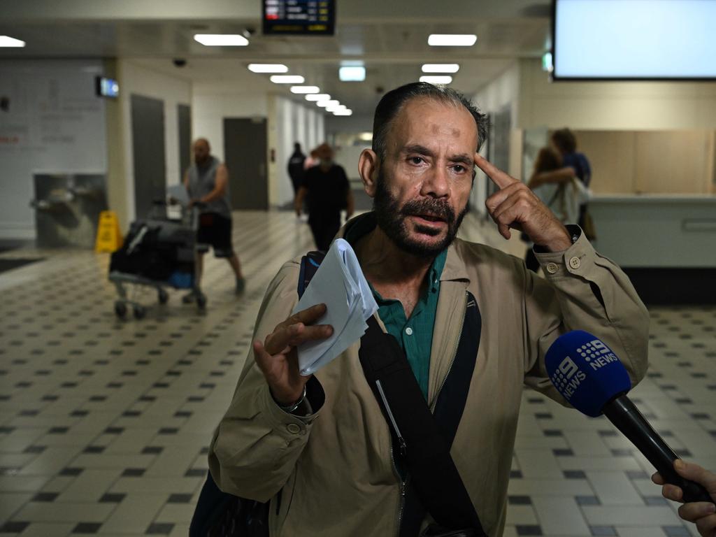 Mahmood Abdul explains about the horrors he saw in Lebanon. Picture: Lyndon Mechielsen/Courier Mail