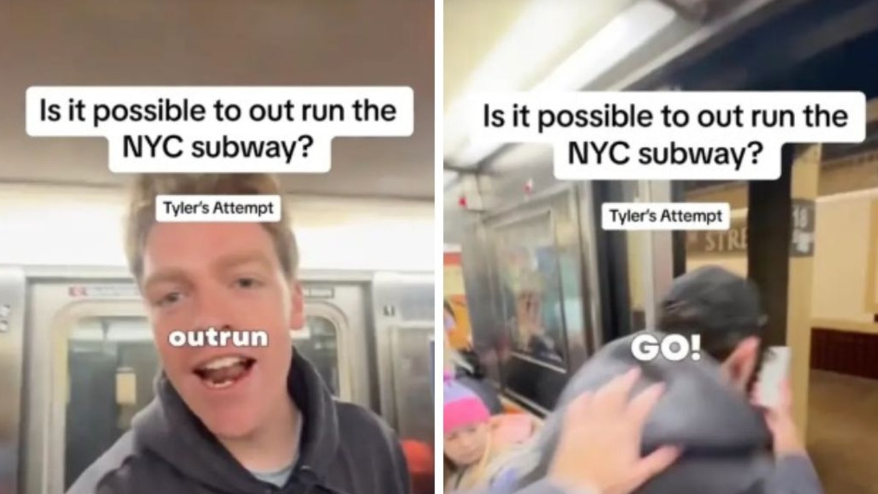 Arkadaşlar viral TikTok'ta metrodan kaçmaya çalışıyor